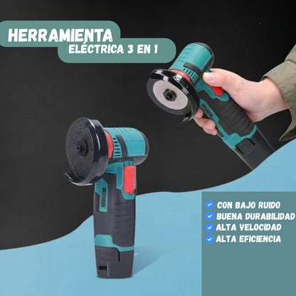 KIT PULIDOR INALÁMBRICO 3 EN 1: CORTADORA, AMOLADORA Y PULIDORA +  ¡REGALOS EXCLUSIVOS LIMITADOS!